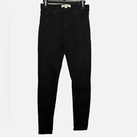 Whistles Black Sculpted High-rise Stretch-Denim Jeans - Picture 2 of 4